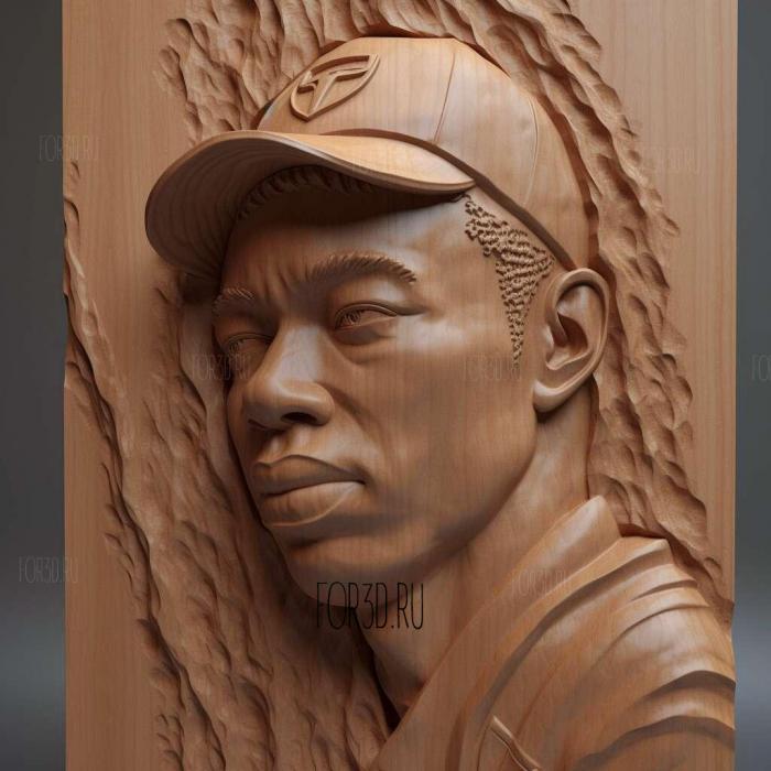 Tiger Woods 2 stl model for CNC